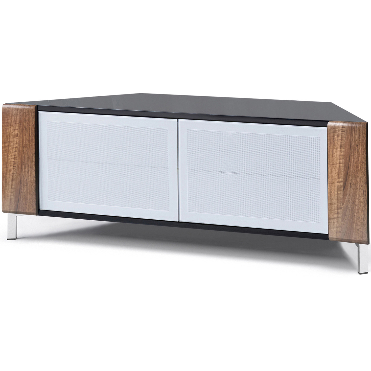 Corvus Corner-friendly Tv Cabinet Black - Walnut White