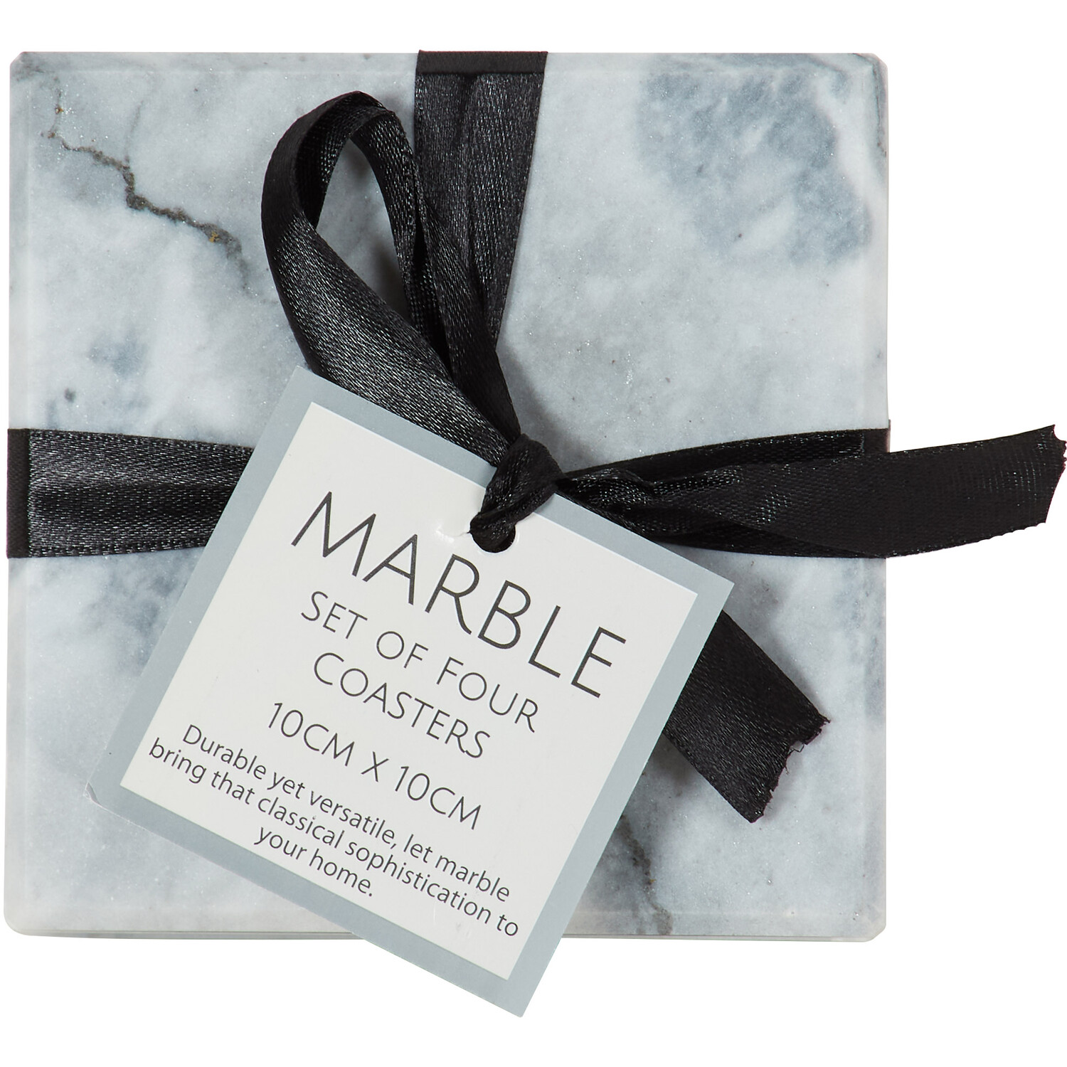 Set of Four Square Marble Pattern Coasters