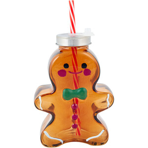 Glass Gingerbread Drinking Jar