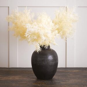 Artificial Single Tall Ivory Flowering Smoke Bush Spray Stem L86cm