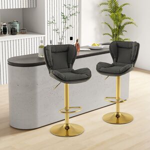 2Pcs Bar Chairs with Padded Seat