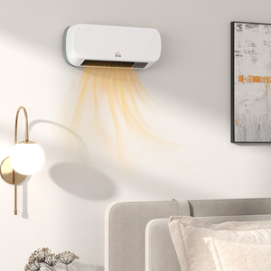 HOMCOM 2000W Wall Mounted Electric Heater with Remote 3 Modes Timer
