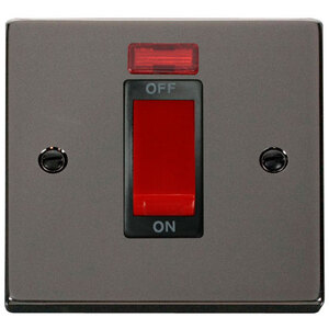 Black Nickel 1 Gang Size 45A Switch With Neon