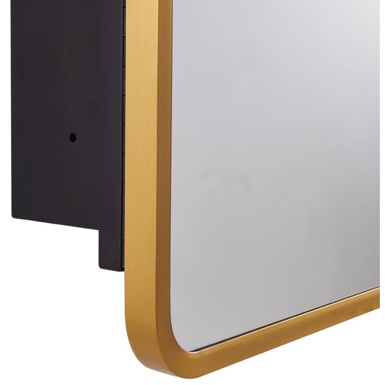 Rectangular Aluminum Frame Storage Mirror Cabinet - Gold 51cm 11 3kg