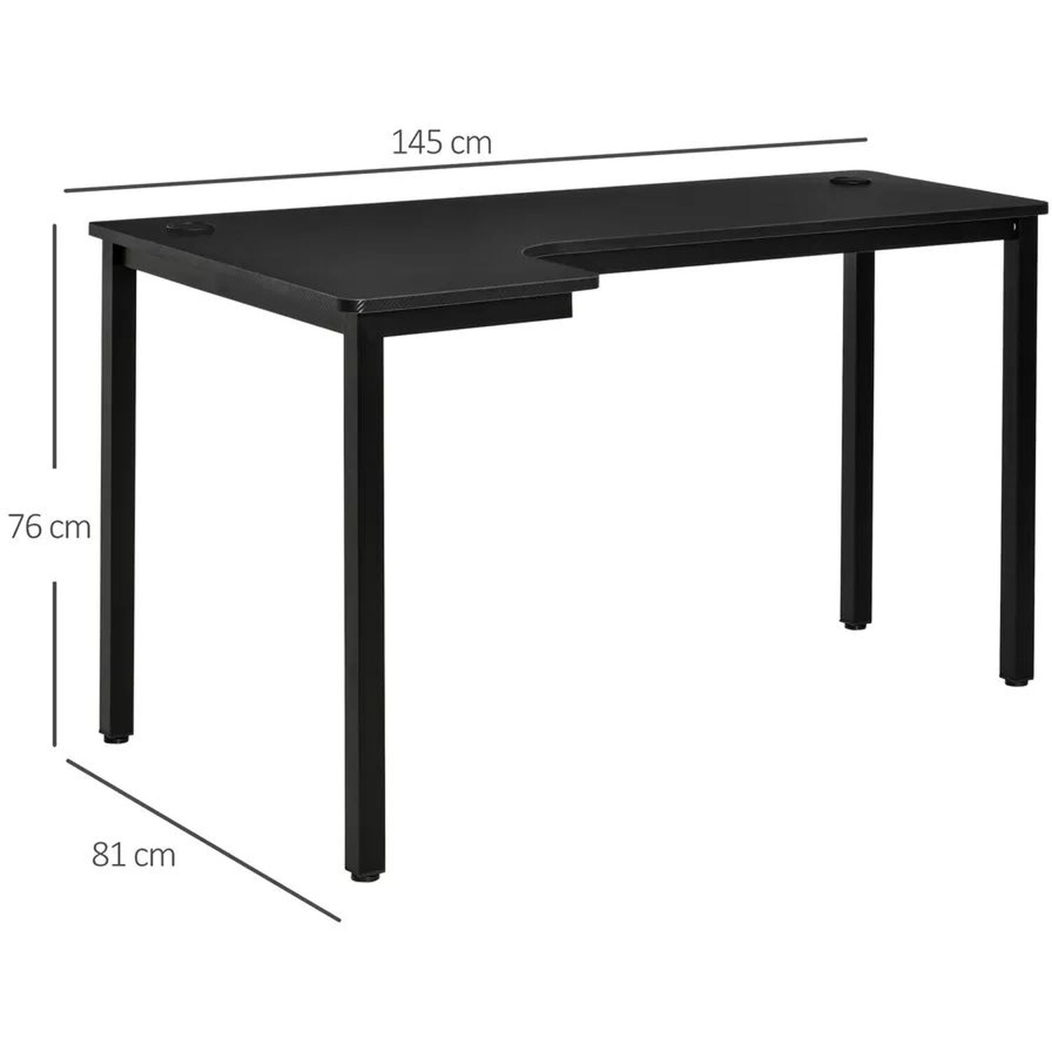 Minimimalist Corner Desk - Black