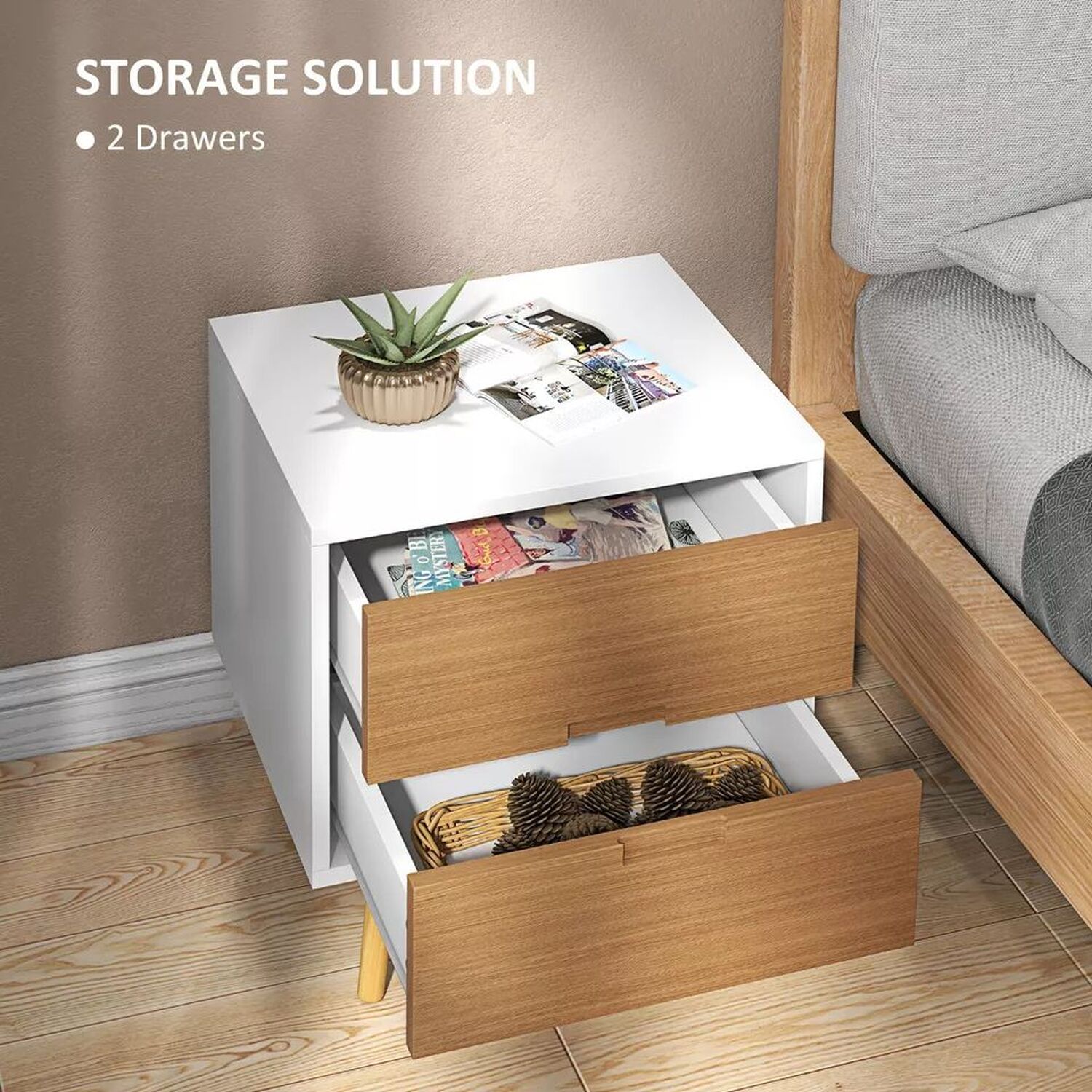 Minimalist Bedside Table With Storage
