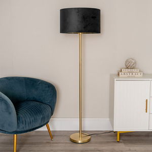 Charlie Floor Lamp with Velvet Metallic Shade