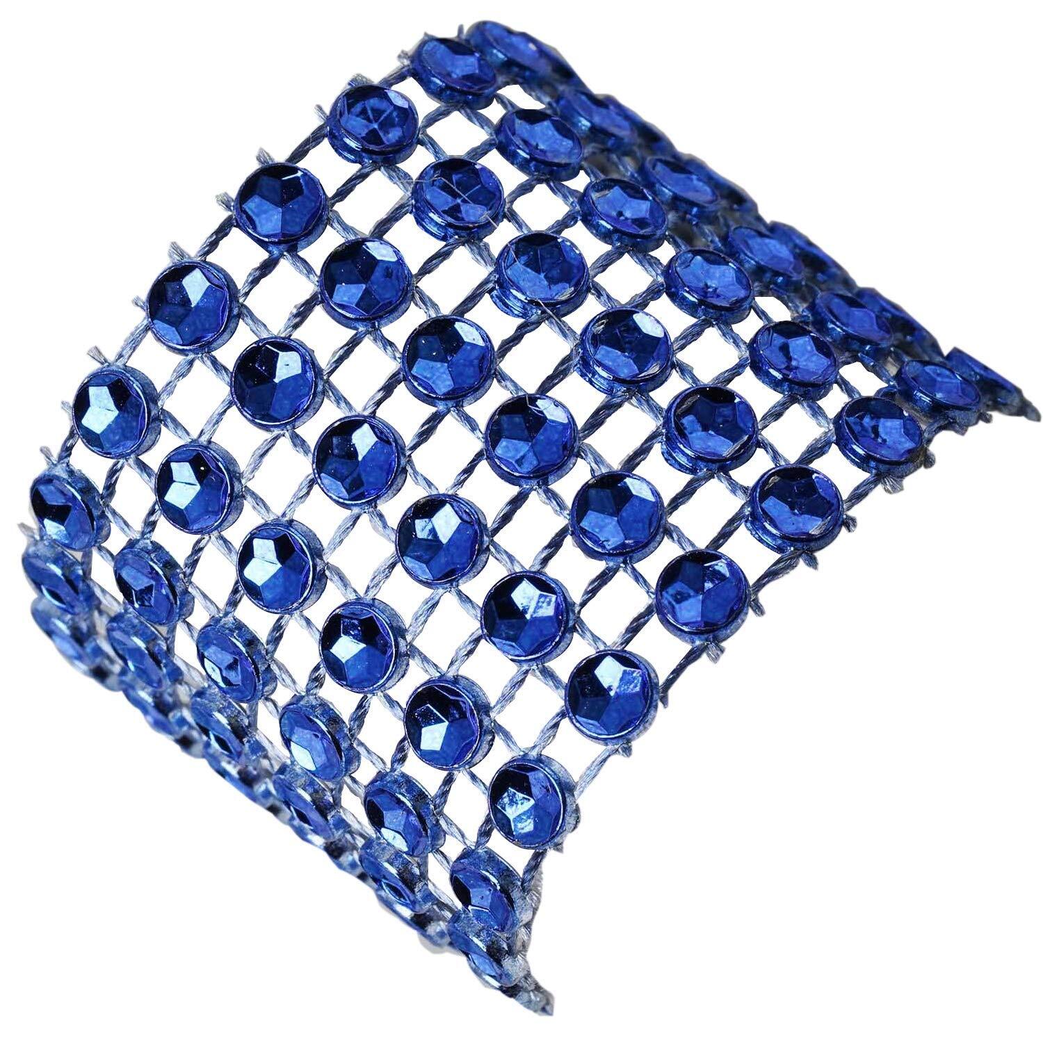 Image of Rhinestone Napkin Rings - Blue