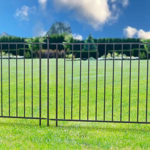 Abbey Road Fence Section Black Galvanised Steel Panacea Fence System