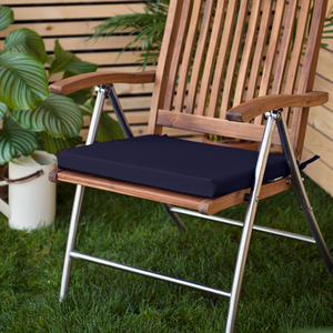 Navy / 1 Garden Chair Cushion Outdoor Patio Seat Pad shot 7547264