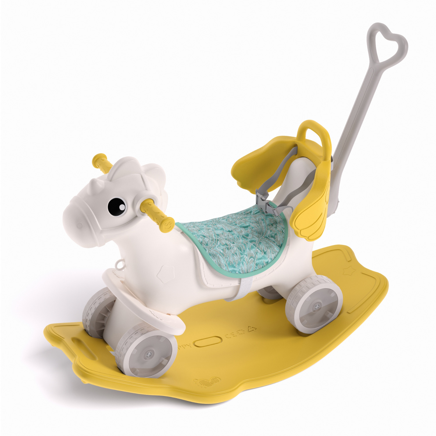 Kidkid 2 in 1 Kids Plastic Rocking Horse - Yellow