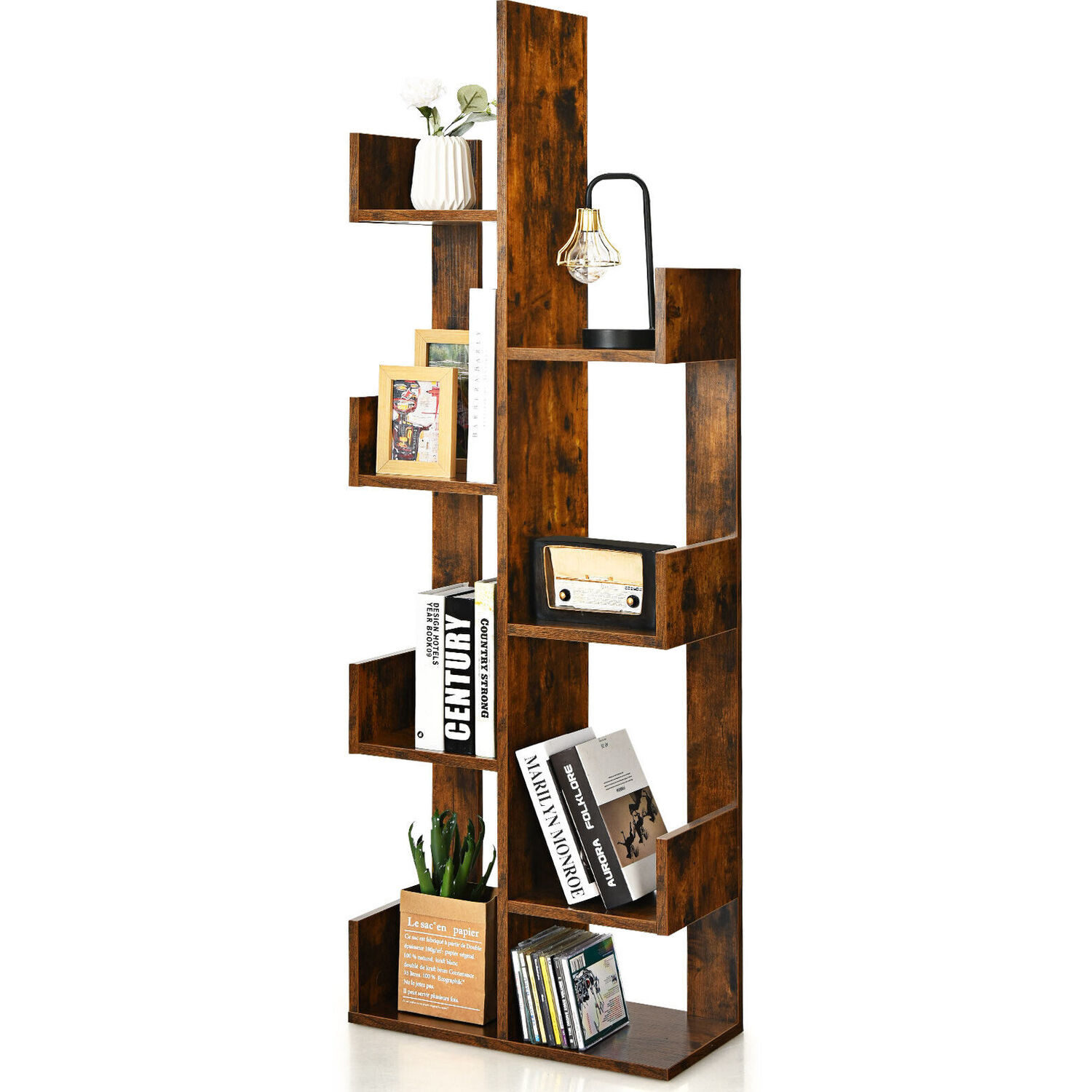 Trending Book Rack 8-Tier Tree Bookshelf Book Display Rack