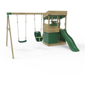 Zion / 272cm Wooden Lookout Tower Playhouse with 6ft Slide shot 7757169