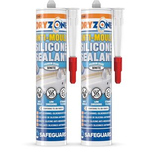 Dryzone Anti-Mould Silicone Sealant White 310ml Packs 2 Pack