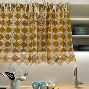 Embroidery Crochet Short Curtain