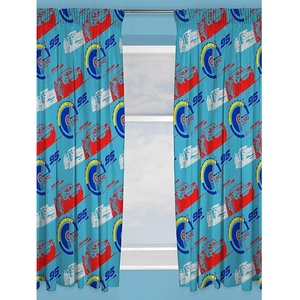Lightning McQueen Pencil Pleat Curtains (Pack Of 2) BlueRed (72in x 66in)