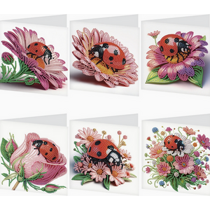Pack of 6 Lady Bug Diamond Art Cards