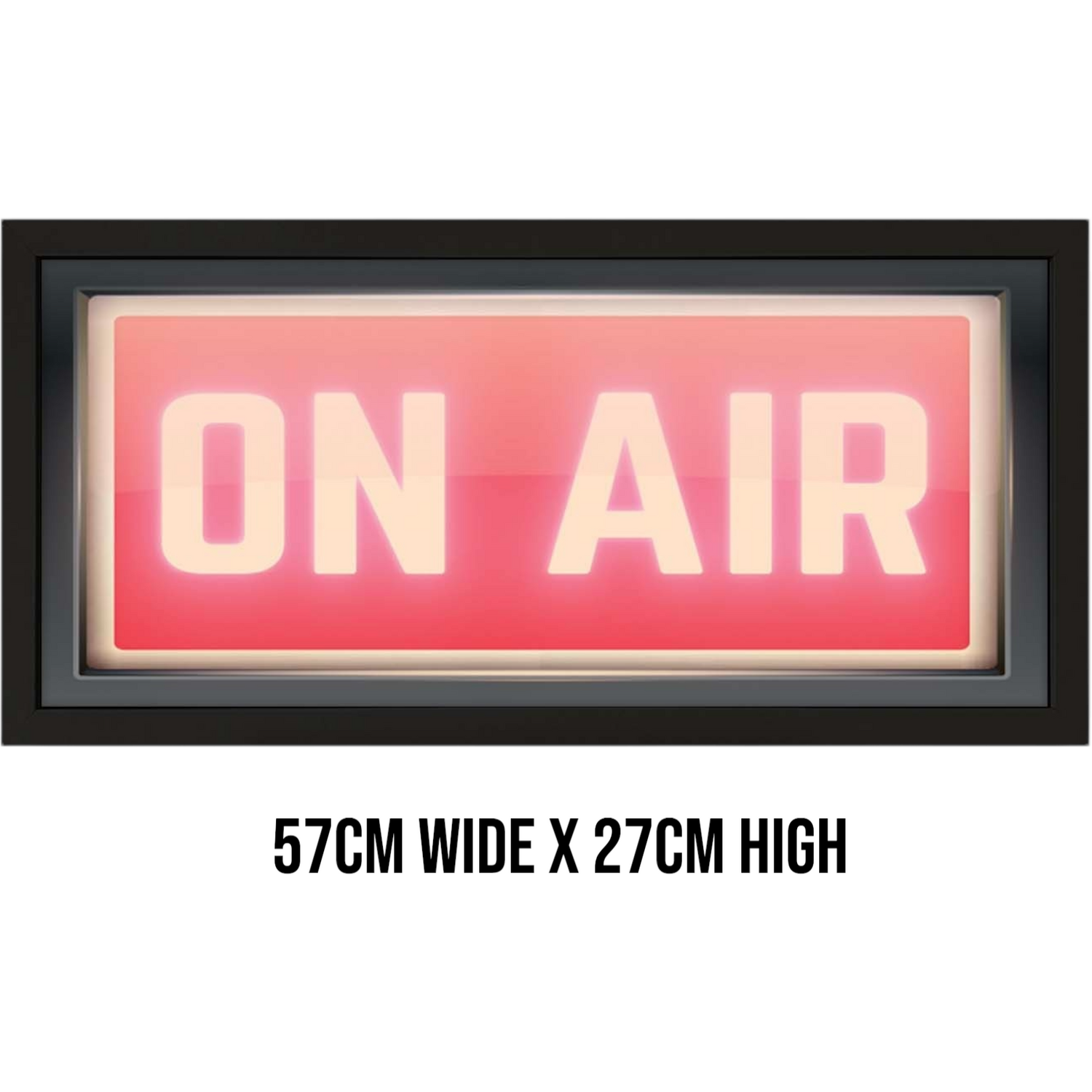 Wall Art Framed Print On Air Studio Sign - Black