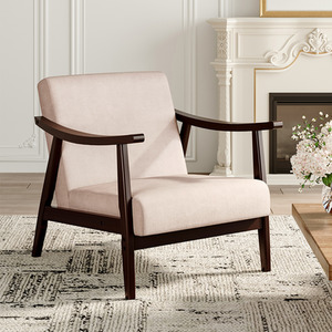 Wooden Frame Single Fabric Armchair