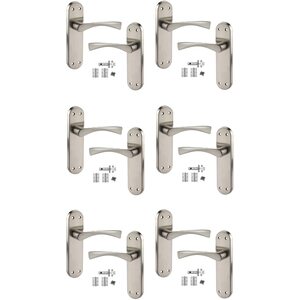 Astrid Twist Door Handles On Backplate Satin