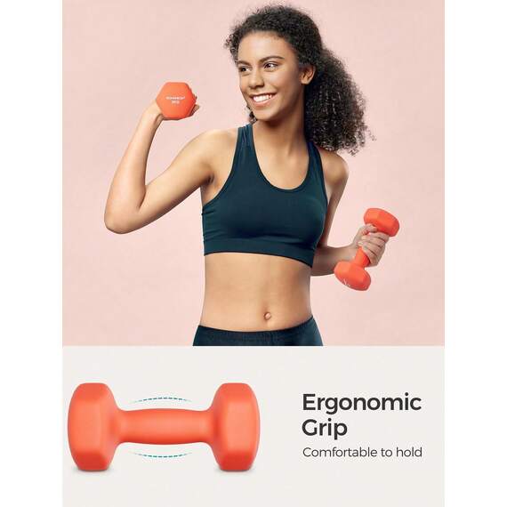 SONGMICS Neoprene Hex Dumbbells Set 2 x 3kg