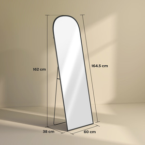 Black / 60cm HOMCOM Full Length Mirror w Aluminium Frame shot 9787370