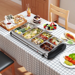HOMCOM Electric Food Warmer 5 Tray 9.2L Buffet Server with Lids