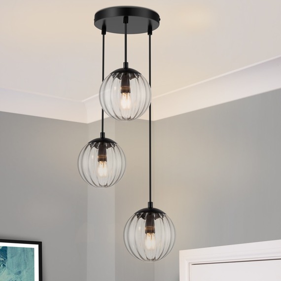 COSYLYTE Kingston 3 Light Glass Cluster Pendant Light