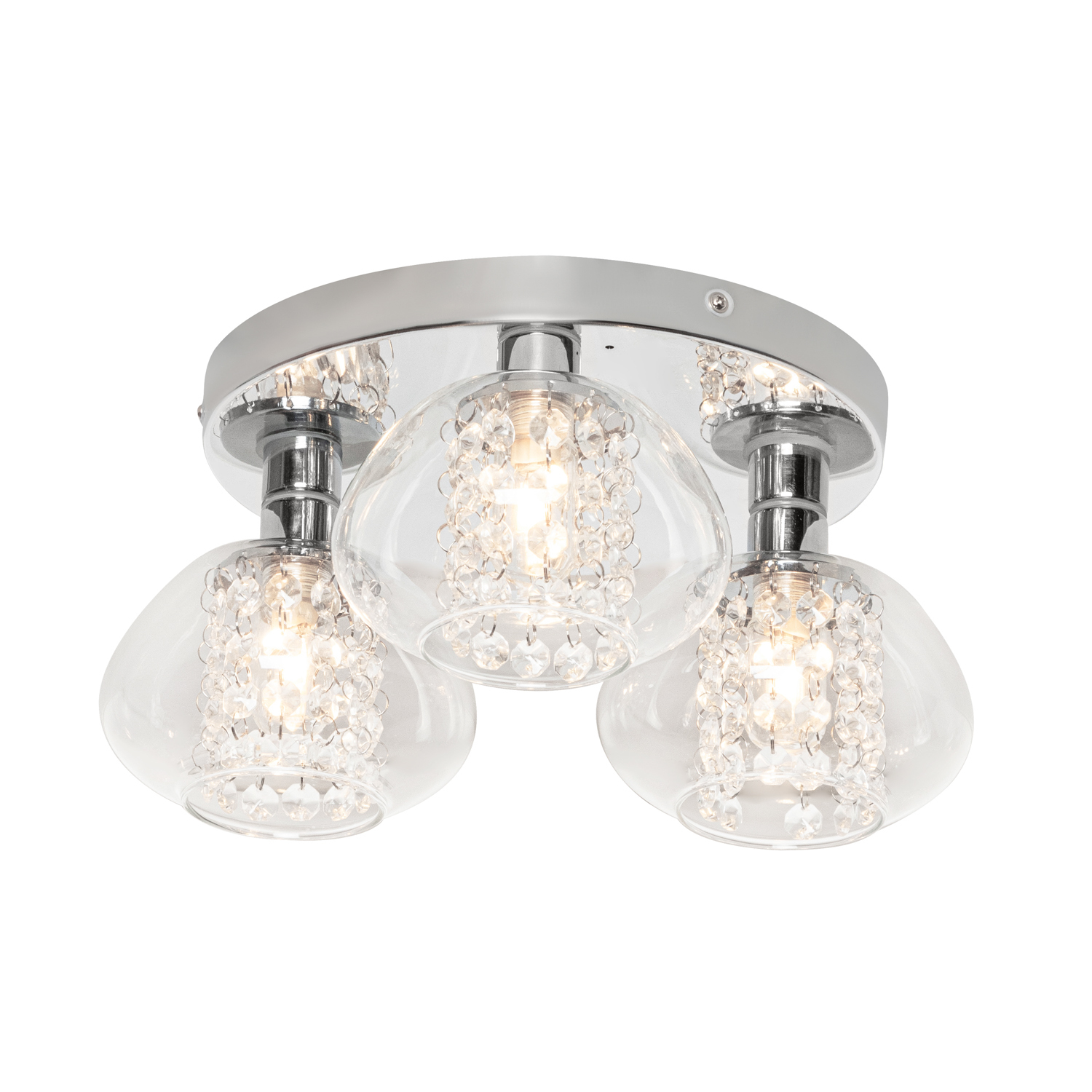 Lillian 3 Light Bathroom Flush Ceiling Light - Chrome