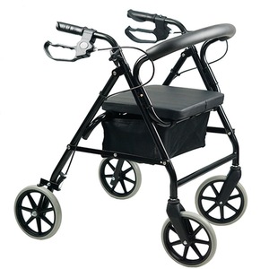 Folding Rollator Walker with Seat 4 Wheel Mobility Walking Frame