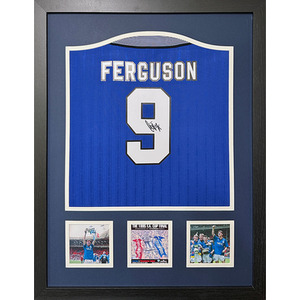 Duncan Ferguson Signed and Framed 1995 Everton Cup Final Shirt