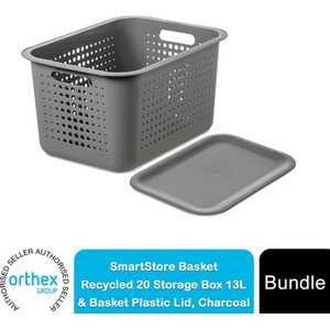 Basket Recycled Storage Box with Plastic Lid