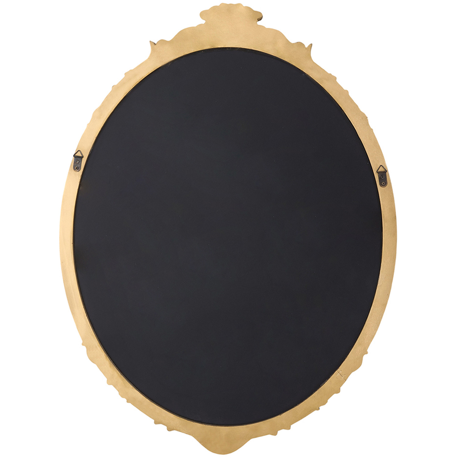 Oval Decorative Mirror With Carved Frame - Gold