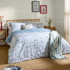 Abersoch Town Reversible Cotton Duvet Cover Set