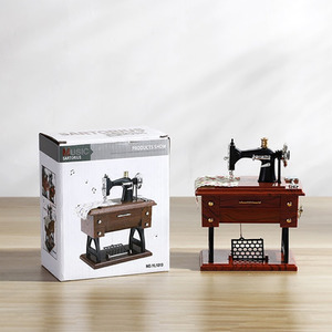 Vintage Simulated Small Sewing Machine Model Music Box