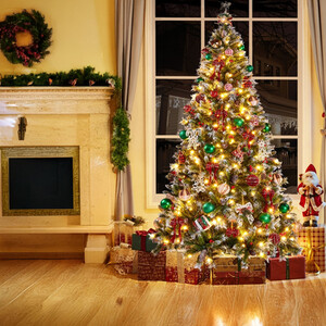 Yaheetech Pre-lit Frosted Artificial Christmas Tree