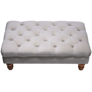 Buttoned Velvet Ottoman Footstool