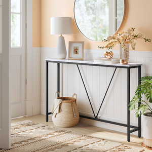 VASAGLE Marble Slim Console Table
