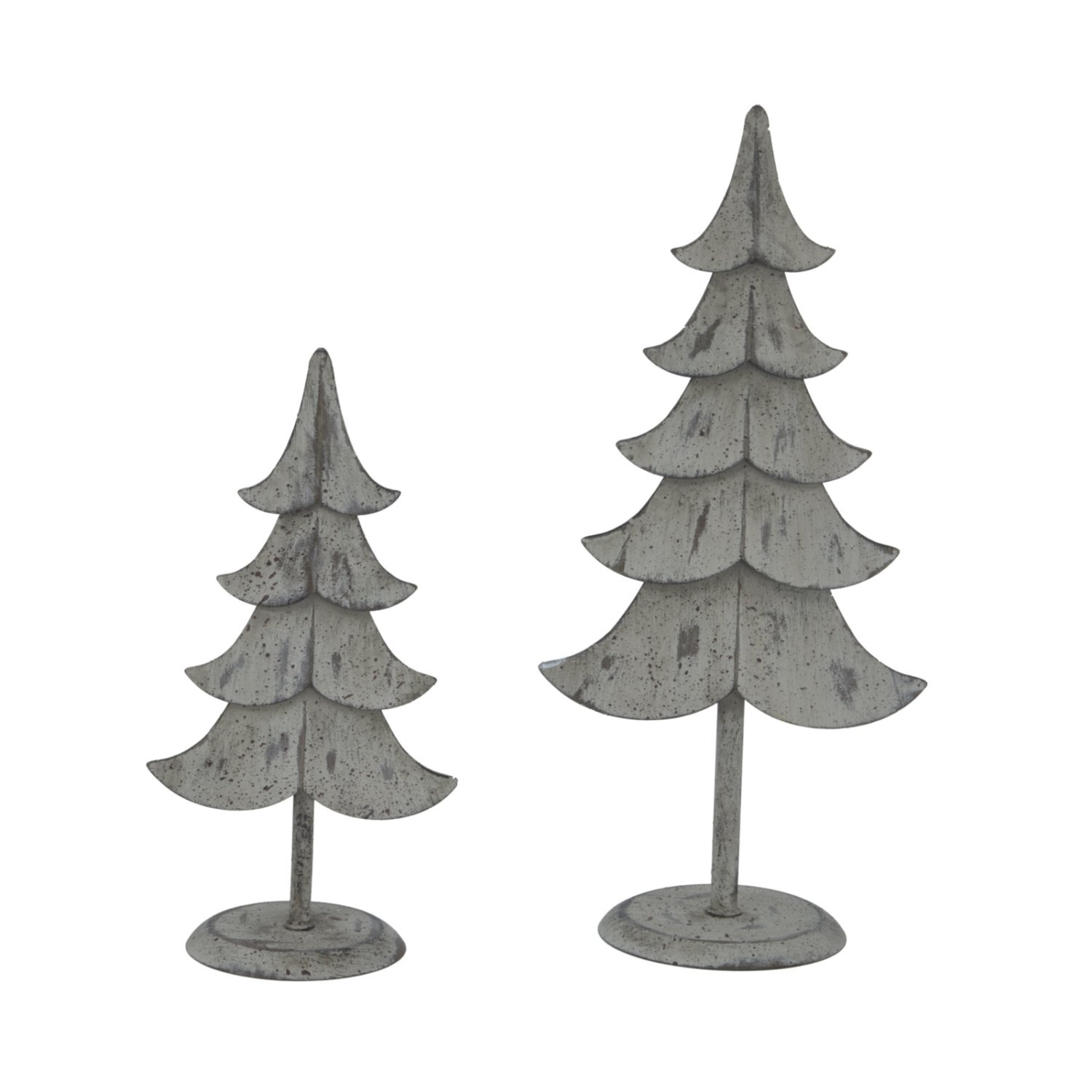 Large Rustic Metal Standing Tree Sculpture For Wall Decor - Grey
