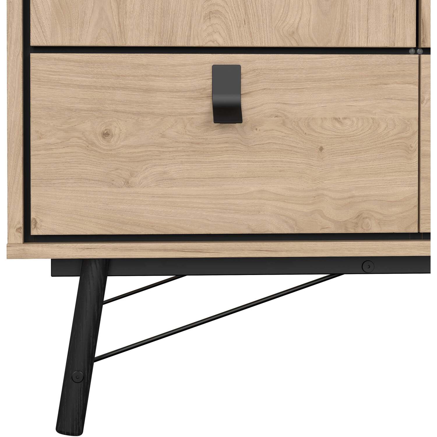 Juno 3-Door 3-Drawer Wardrobe in Natural Oak Matt Finish - Natural