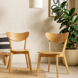 Saffron Natural Oak-Effect Dining Chairs Set of 2