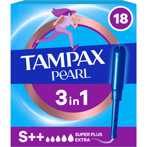 Pack of 18 Tampax Pearl Super Plus Extra Tampons