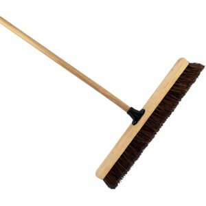 36-Inch Bassine Broom with Wooden Handle - Extra-Wide Heavy-Duty Outdoor Broom