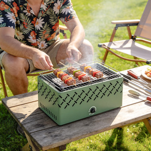 Outsunny Portable Charcoal BBQ Grill, Battery Powered Barbecue Grill