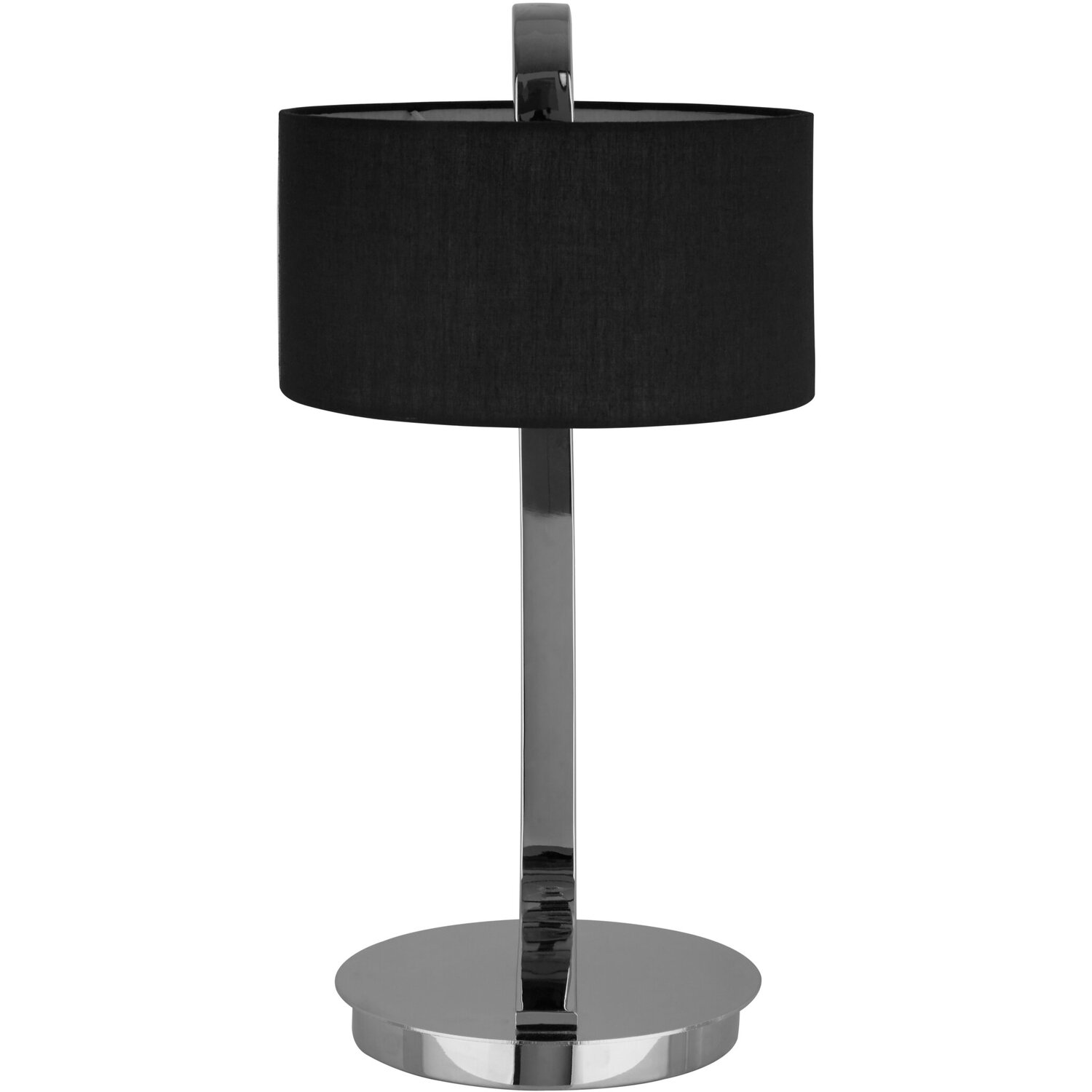 Leyna Black and Chrome Table Lamp - Silver
