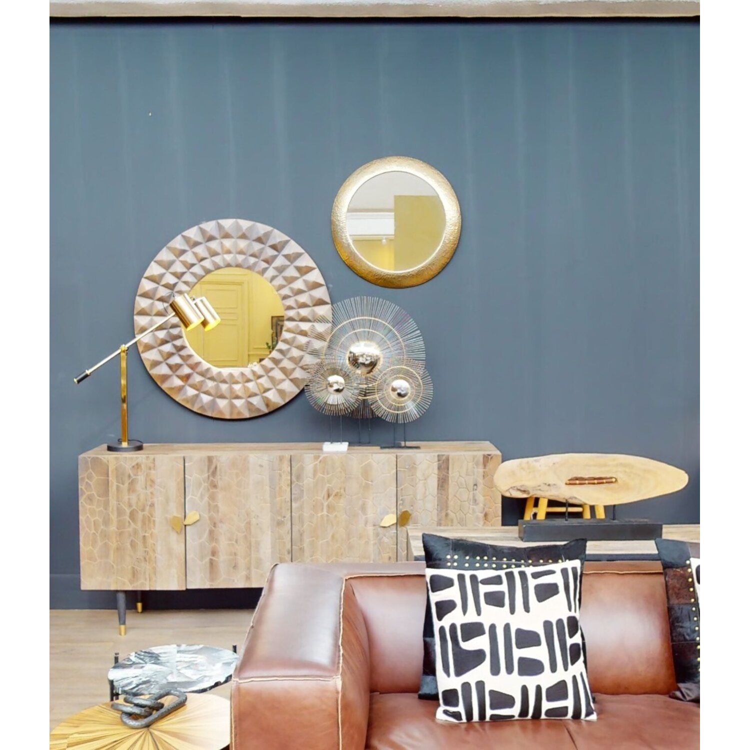 Marcia Gold Finish Wall Mirror - Silver