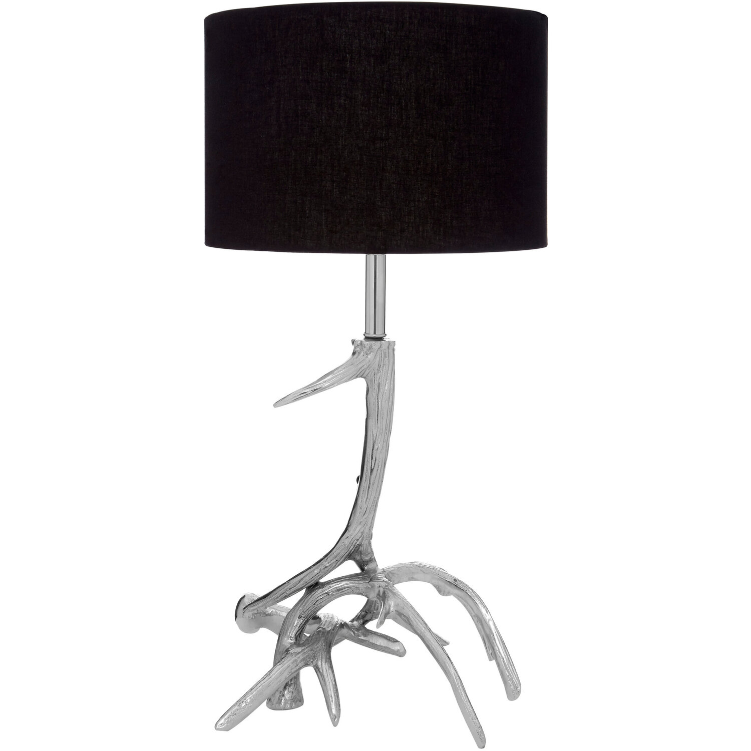 Stag Table Lamp with Antler Base - Silver