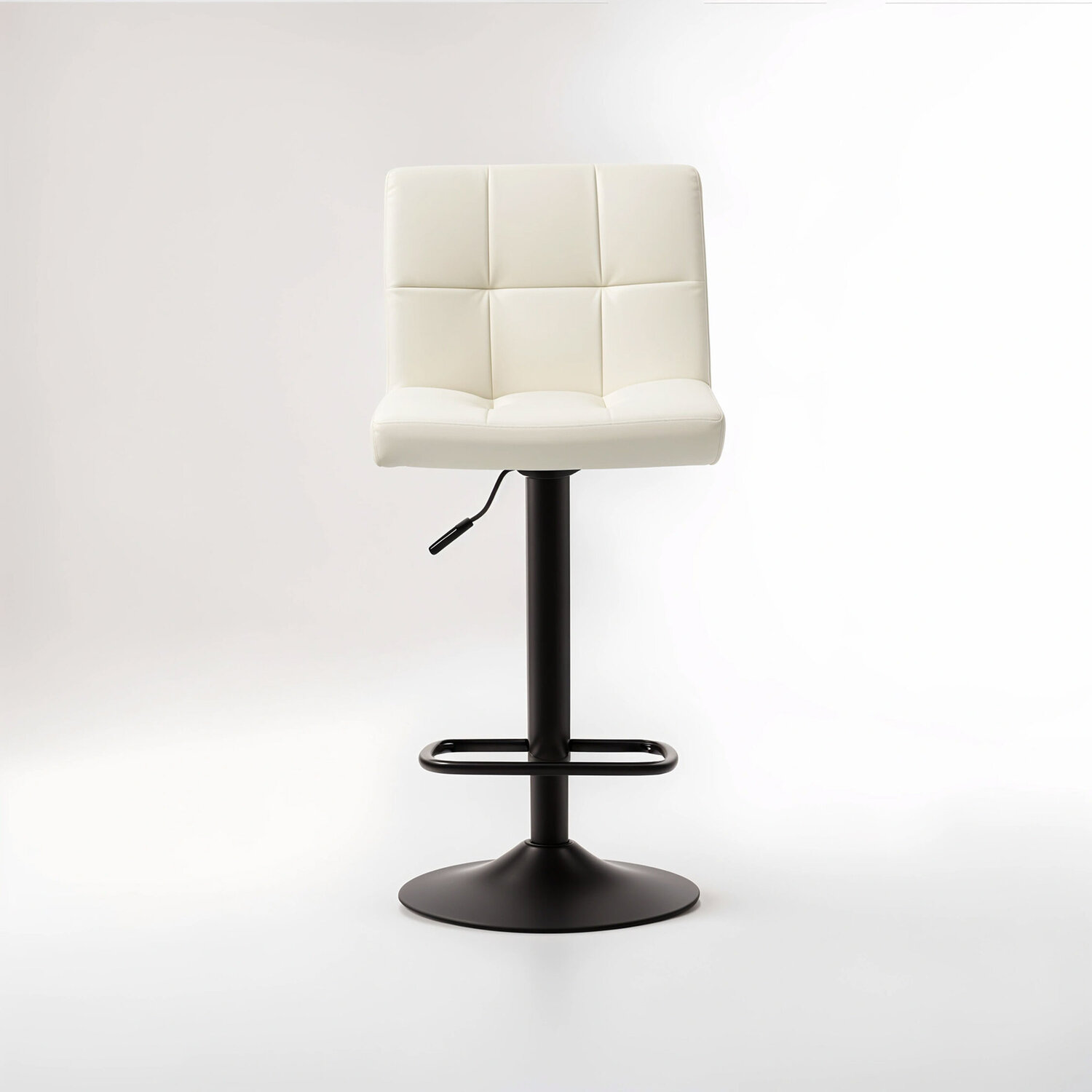 Baina White Faux Leather Bar Chair - White