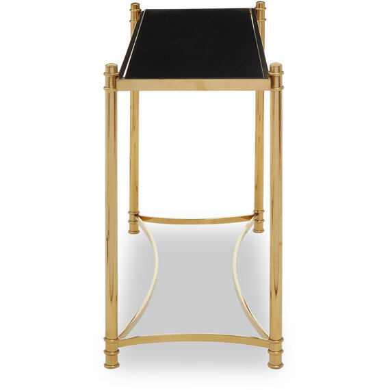 Ackley Gold Console Table with Black Glass
