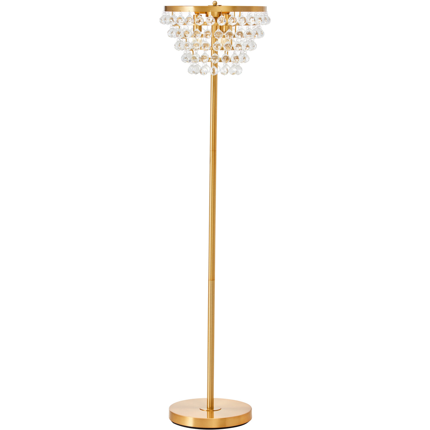 Hutchinson Clear Crystal Floor Lamp with Gold Metal - Gold